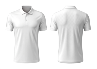 White polo t shirt mockup isolated on white