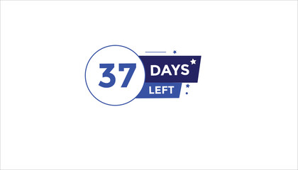 37 days left Countdown number banner templates. time icon. Vector Illustration 
