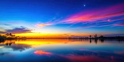 Obraz premium Colorful clear sky at twilight time before sunrise, twilight, sunrise, colorful, clear, sky, morning, bright, no clouds