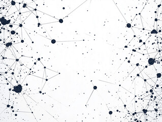 A black and white image of many dots that are connected to each other