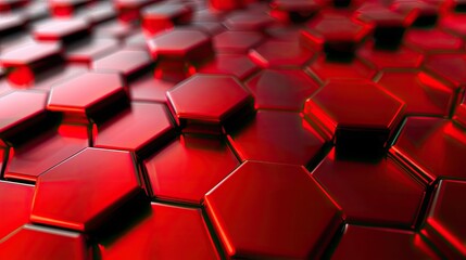 Fototapeta premium Abstract Red Hexagon Pattern