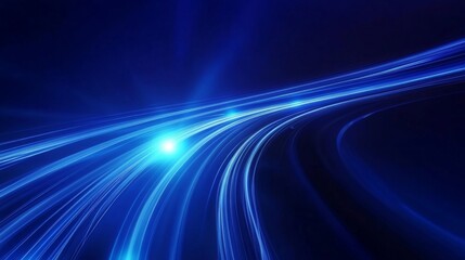 Fototapeta premium Blue abstract technology data wavy lines in holographic style