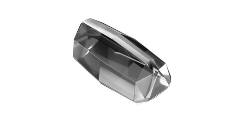 Diamond Gem on transparent background, white gemstone diamond isolated.