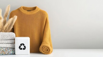 A sustainable fashion brand showcasing eco-friendly clothing made from recycled materials