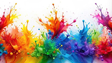 Colorful splashes of paint on a white background, watercolor, vibrant, abstract, artistic, artistic, texture, artistic, backdrop