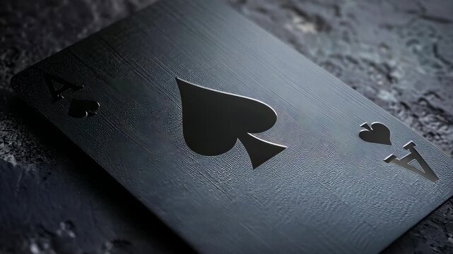 Light moving on ace of spades playing card