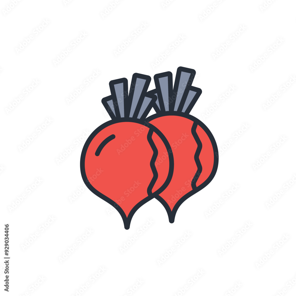 Poster beetroot icon. vector.editable stroke.linear style sign for use web design,logo.symbol illustration.