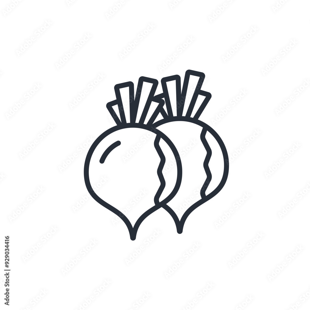 Poster beetroot icon. vector.editable stroke.linear style sign for use web design,logo.symbol illustration.