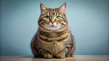 Plump and adorable cat looking at camera, big, fat, fluffy, feline, overweight, adorable, cute, pet, domestic, furry, whiskers