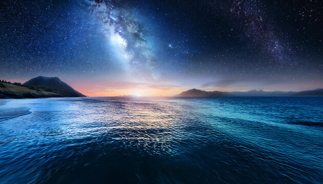 cosmic waterscape vastness universe meets tranquil beauty otherworldly ocean