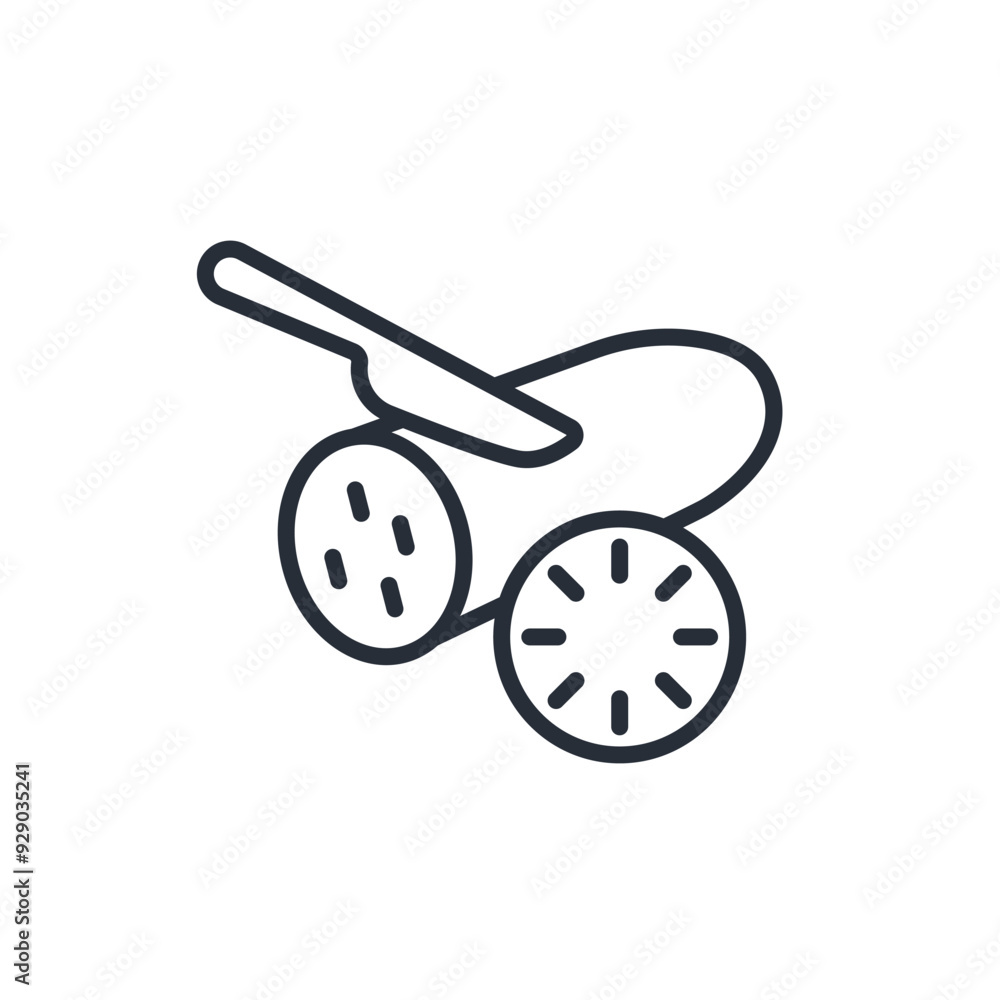 Poster cucumber icon. vector.editable stroke.linear style sign for use web design,logo.symbol illustration.