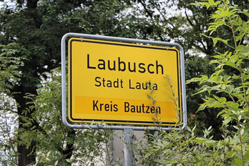 Ortsschild Laubusch