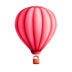 Fototapeta premium A vibrant pink hot air balloon against a black background, ready for adventure.
