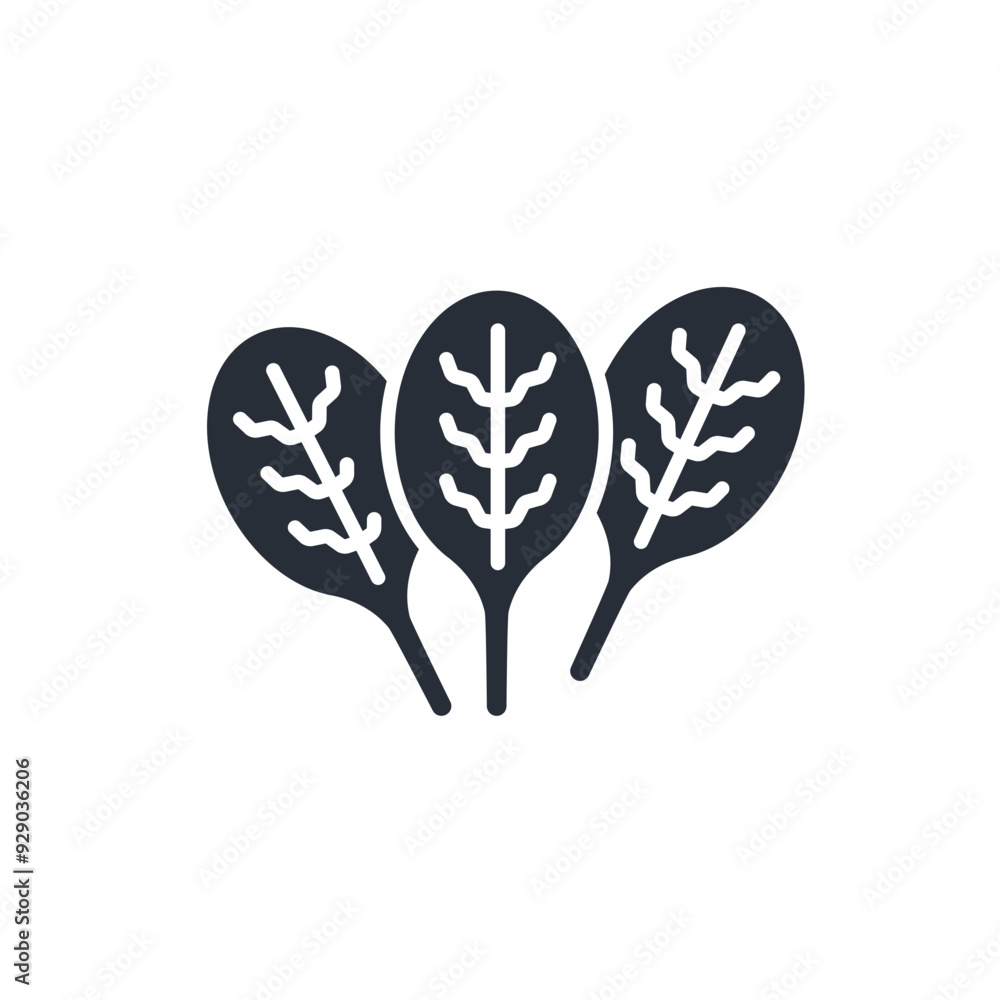 Poster spinach icon. vector.editable stroke.linear style sign for use web design,logo.symbol illustration.