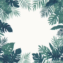 Fototapeta premium A green leafy background with a white background