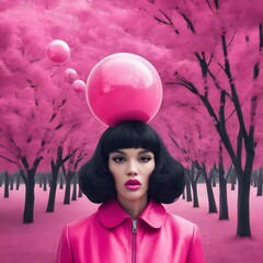 Naklejka premium surreal photo of young woman