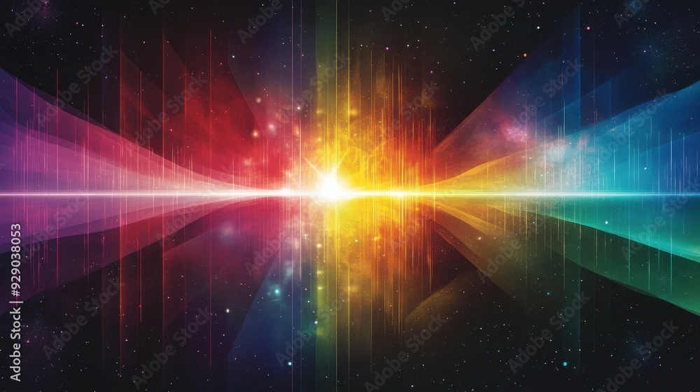 Poster spectrum diagram: full electromagnetic range with wavelengths and frequency