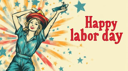 Happy Labor Day Text, labor day concept