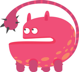 Funny red monster. Hell creature cartoon character