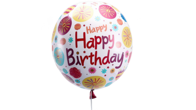 Happy Birthday Balloon - A balloon printed with a festive \"Happy Birthday\" message