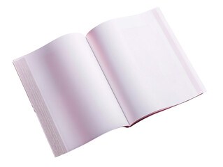 a white open book on a pink background