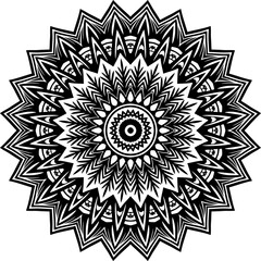 Black and White Floral Mandala Background Design