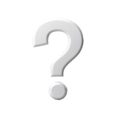 White Question Mark Symbol Isolated on Transparent or White Background, PNG