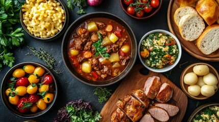 Authentic German Stew in a Rustic Kitchen Setting