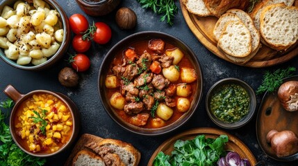Authentic German Stew in a Rustic Kitchen Setting