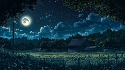 Night field, anime style