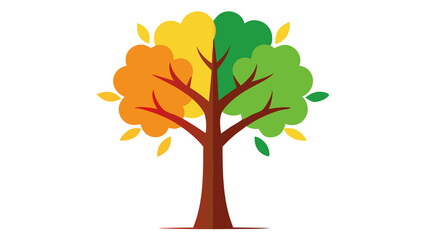 Fototapeta premium Seasons of Tree - Transparent Background PNG