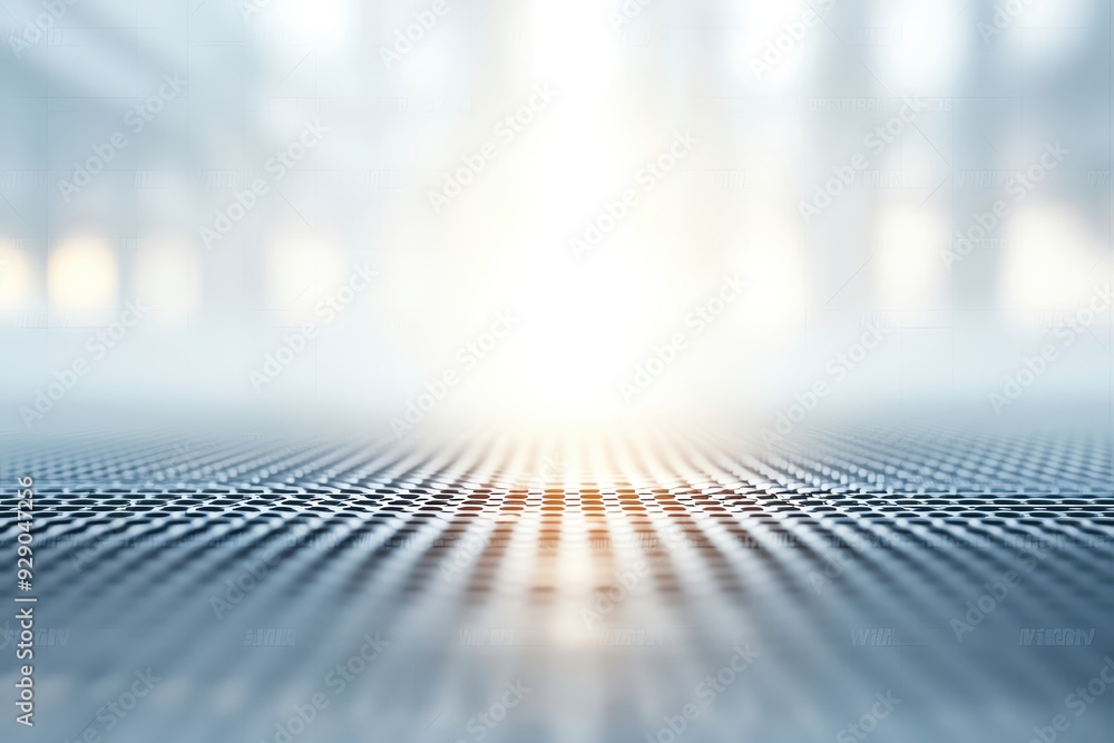 Poster a blurred background with a bright light source illuminating a textured surface, creating a serene a