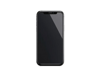 a black cell phone with a white background