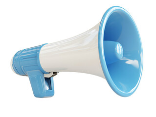 a blue and white megaphone