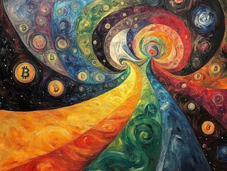 Naklejka premium A long shot of vibrant cryptocurrency markets