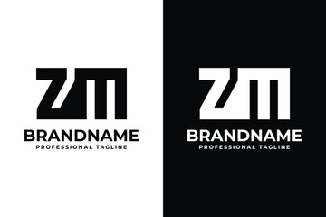 Letters ZM Monogram Logo, suitable for any business with ZM or MZ initials