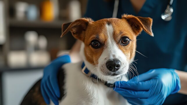 A vet injecting a microchip into a dog or cat, demonstrating the process of pet identification and ensuring animal safety.