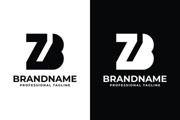 Letters ZB Monogram Logo, suitable for any business with ZB or BZ initials