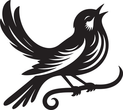 Nightingale icon silhouette vector art illustration