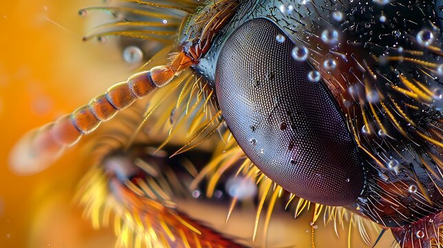 Minute detail view of the horrific the details of an insect sting