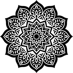 Black and White Floral Mandala Background Design