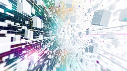 Fototapeta premium Abstract 3D Digital Network
