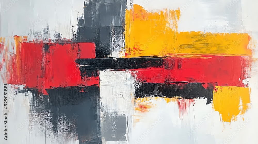 Poster bold abstract painting featuring vibrant colors, creating a dynamic and energetic visual experience 