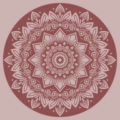 Chocolate and Pink Brown Color Floral Mandala Background Design