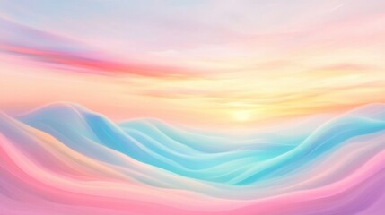 A colorful sky with a sun setting in the background