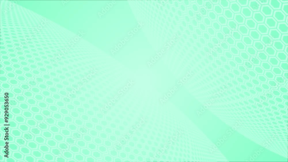 Poster turquoise color hexagonal shapes tile slowly moving modern and seamless futuristic background for bu