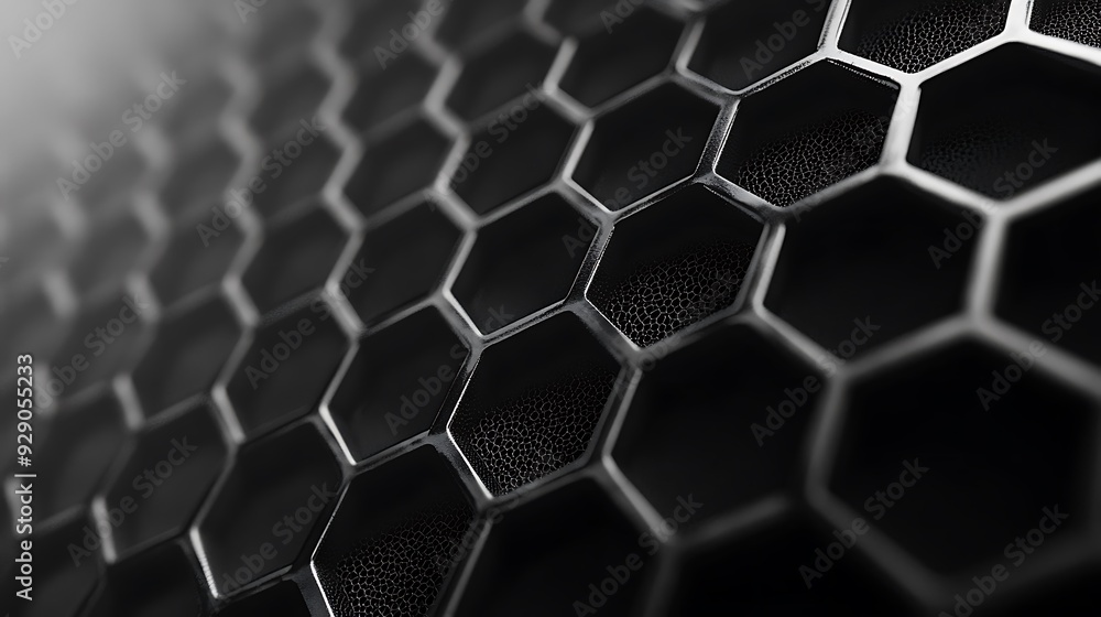 Poster black hexagonal pattern with textured detail