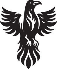Raven icon silhouette vector art illustration
