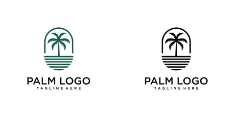 Creative palm logo design with modern concept . premium vector