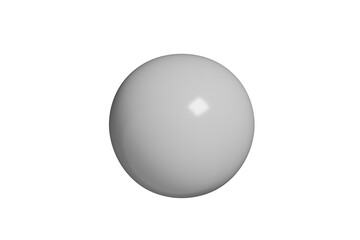 floated round white ball isolate on transparency background PNG, 3d